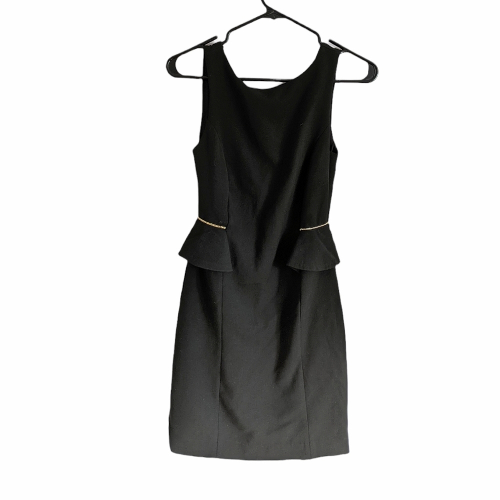 ZARA pencil peplum dress with gold chain detail size S Small